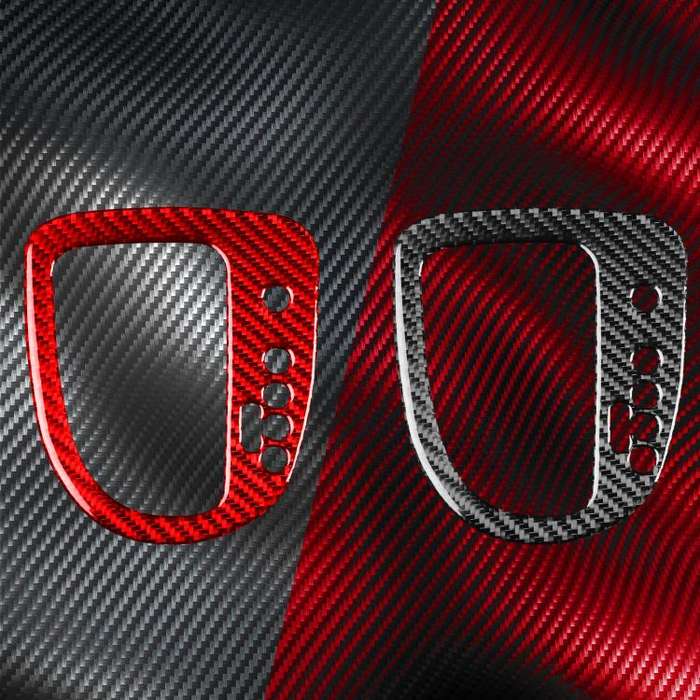 Carbon Fiber Car Gear Position Panel Decorative Sticker for SEAT Leon 2005-2012, Right Driver(Red)