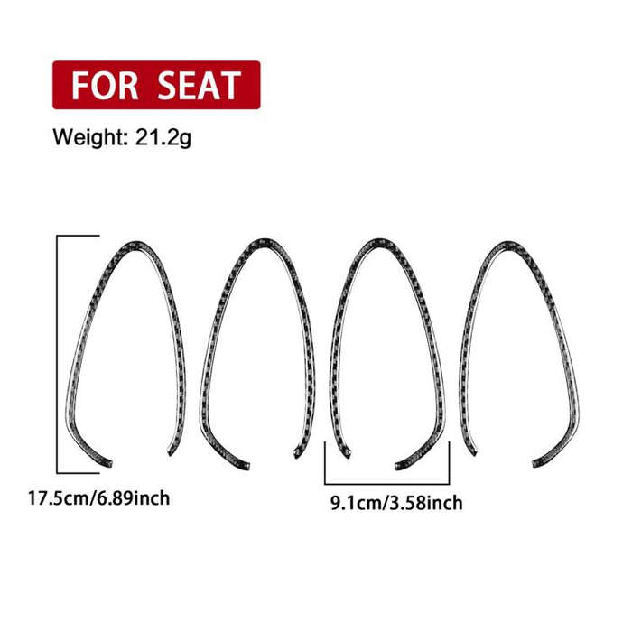 4pcs/Set Carbon Fiber Car Inner Door Handle Panel Decorative Sticker for SEAT Leon 2005-2012, Lef...