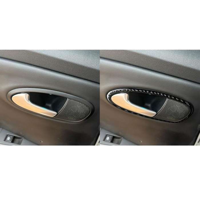 4pcs/Set Carbon Fiber Car Inner Door Handle Panel Decorative Sticker for SEAT Leon 2005-2012, Lef...
