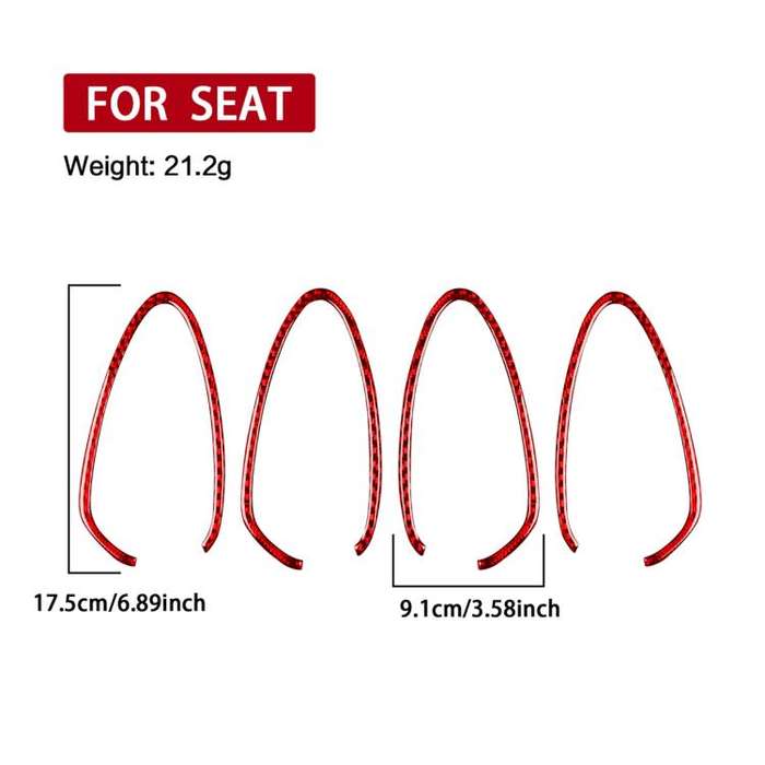 4pcs/Set Carbon Fiber Car Inner Door Handle Panel Decorative Sticker for SEAT Leon 2005-2012, Lef...