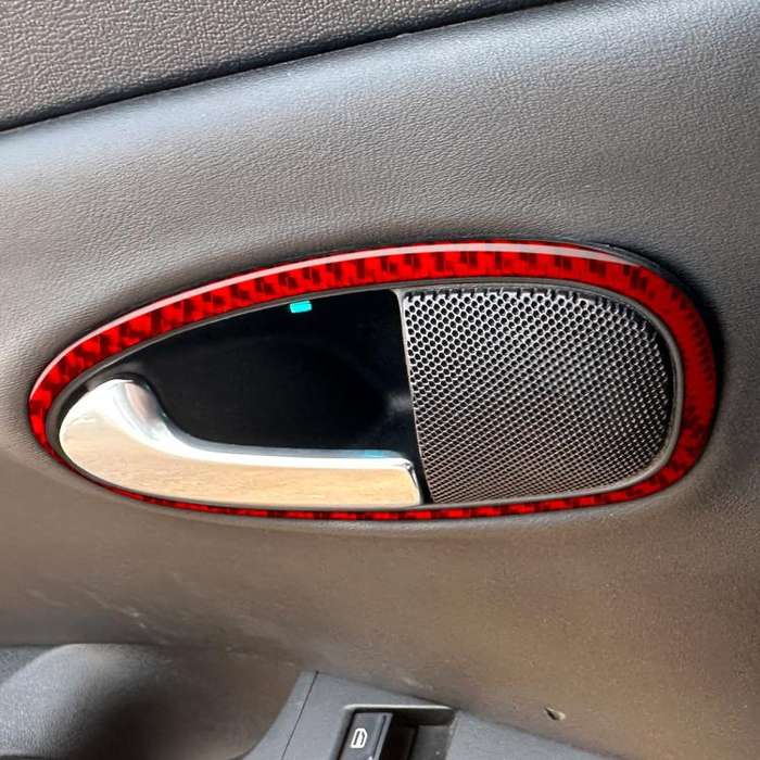 4pcs/Set Carbon Fiber Car Inner Door Handle Panel Decorative Sticker for SEAT Leon 2005-2012, Lef...