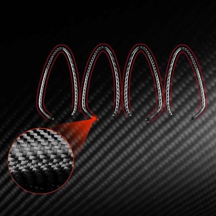 4pcs/Set Carbon Fiber Car Inner Door Handle Panel Decorative Sticker for SEAT Leon 2005-2012, Lef...