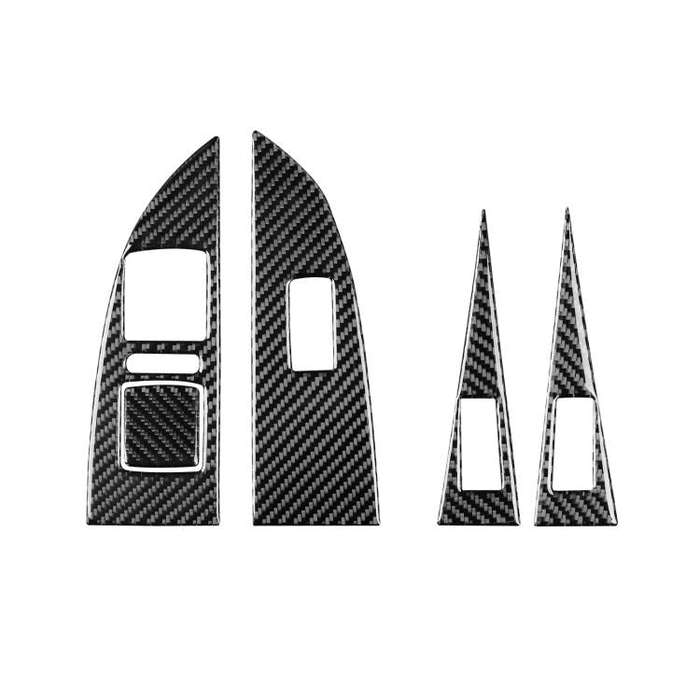 5pcs/Set Carbon Fiber Car Lifting Panel Decorative Sticker for SEAT Leon 2005-2012, Left Driver(B...