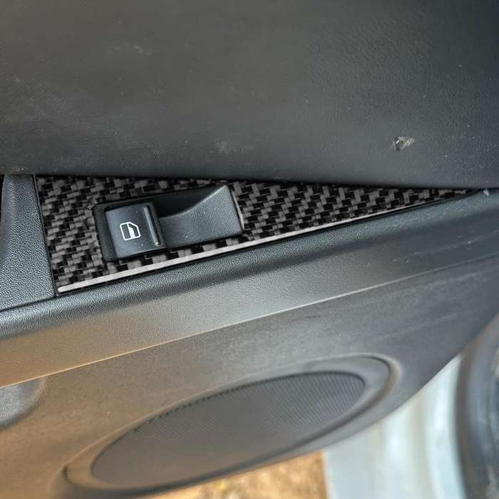5pcs/Set Carbon Fiber Car Lifting Panel Decorative Sticker for SEAT Leon 2005-2012, Left Driver(B...