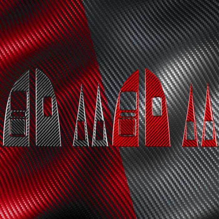 5pcs/Set Carbon Fiber Car Lifting Panel Decorative Sticker for SEAT Leon 2005-2012, Left Driver(B...