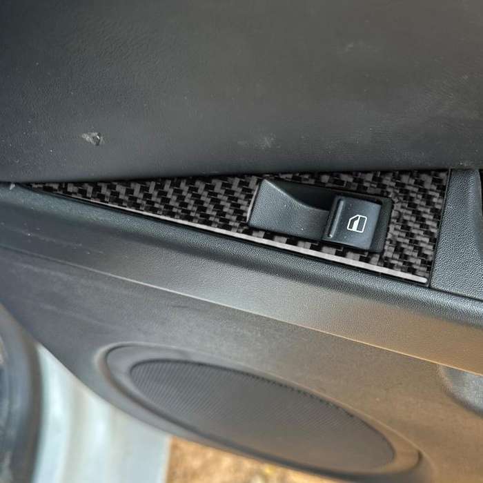 5pcs/Set Carbon Fiber Car Lifting Panel Decorative Sticker for SEAT Leon 2005-2012, Right Driver(...