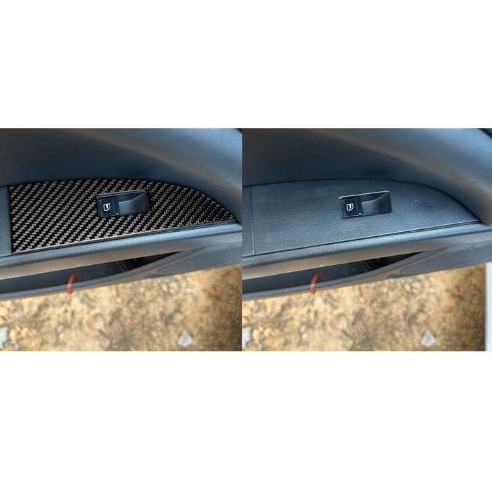 5pcs/Set Carbon Fiber Car Lifting Panel Decorative Sticker for SEAT Leon 2005-2012, Right Driver(...
