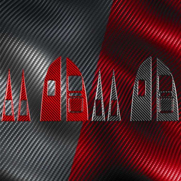 5pcs/Set Carbon Fiber Car Lifting Panel Decorative Sticker for SEAT Leon 2005-2012, Right Driver(...