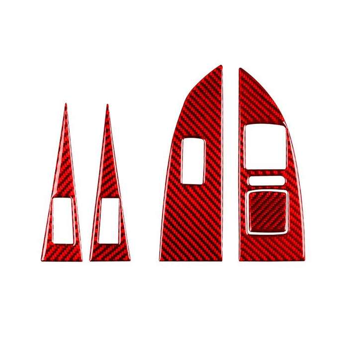 5pcs/Set Carbon Fiber Car Lifting Panel Decorative Sticker for SEAT Leon 2005-2012, Right Driver(...