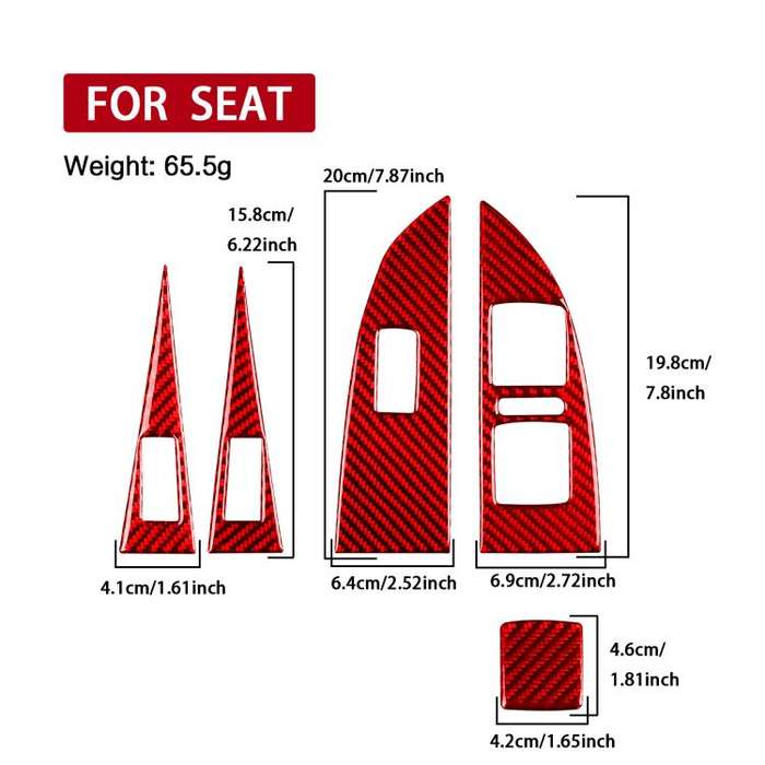 5pcs/Set Carbon Fiber Car Lifting Panel Decorative Sticker for SEAT Leon 2005-2012, Right Driver(...