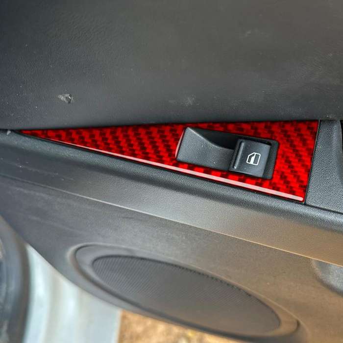 5pcs/Set Carbon Fiber Car Lifting Panel Decorative Sticker for SEAT Leon 2005-2012, Right Driver(...