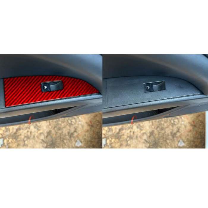 5pcs/Set Carbon Fiber Car Lifting Panel Decorative Sticker for SEAT Leon 2005-2012, Right Driver(...