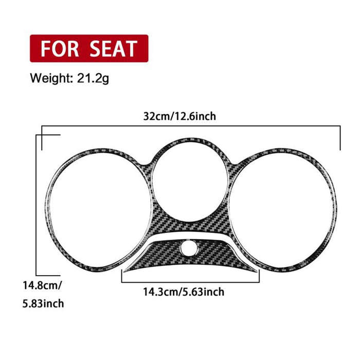 2pcs/Set Carbon Fiber Car Speedometer Surrounded Panel Decorative Sticker for SEAT Leon 2005-2012...