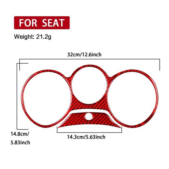 2pcs/Set Carbon Fiber Car Speedometer Surrounded Panel Decorative Sticker for SEAT Leon 2005-2012...
