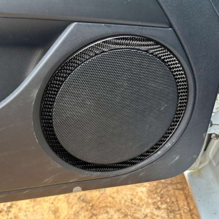 4pcs/Set Carbon Fiber Car Door Horn Ring Decorative Sticker for SEAT Leon 2005-2012, Left and Rig...