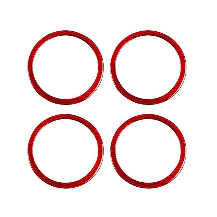 4pcs/Set Carbon Fiber Car Door Horn Ring Decorative Sticker for SEAT Leon 2005-2012, Left and Rig...