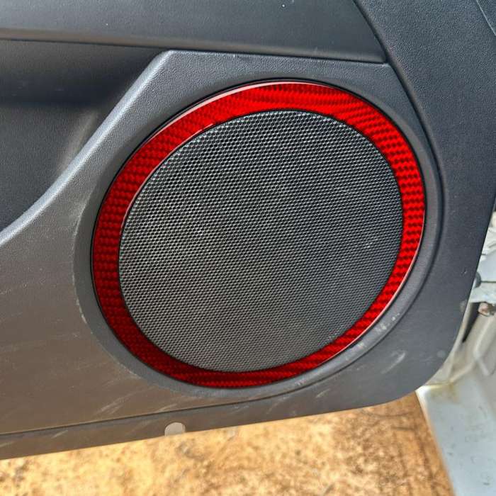 4pcs/Set Carbon Fiber Car Door Horn Ring Decorative Sticker for SEAT Leon 2005-2012, Left and Rig...
