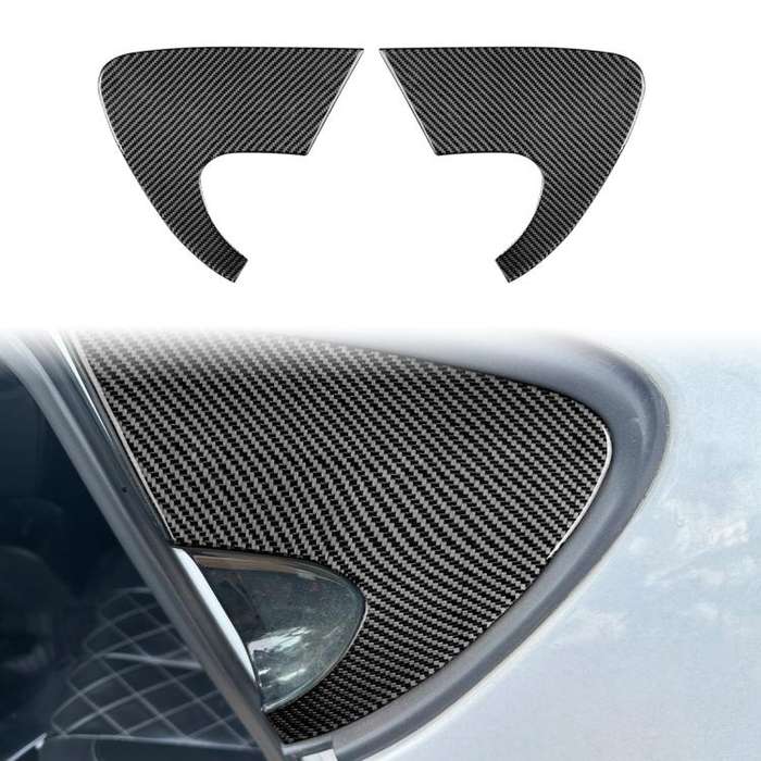 2pcs/Set Carbon Fiber Car Rear Triangle Window Decorative Sticker for SEAT Leon 2005-2012, Left a...