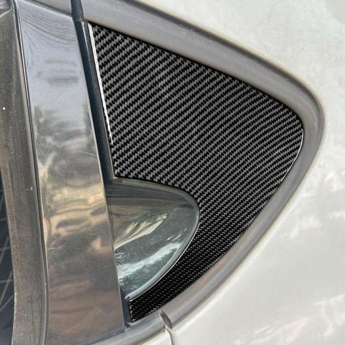 2pcs/Set Carbon Fiber Car Rear Triangle Window Decorative Sticker for SEAT Leon 2005-2012, Left a...