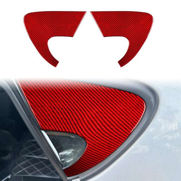 2pcs/Set Carbon Fiber Car Rear Triangle Window Decorative Sticker for SEAT Leon 2005-2012, Left a...