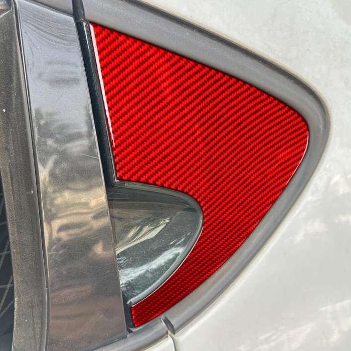 2pcs/Set Carbon Fiber Car Rear Triangle Window Decorative Sticker for SEAT Leon 2005-2012, Left a...
