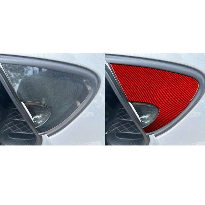2pcs/Set Carbon Fiber Car Rear Triangle Window Decorative Sticker for SEAT Leon 2005-2012, Left a...