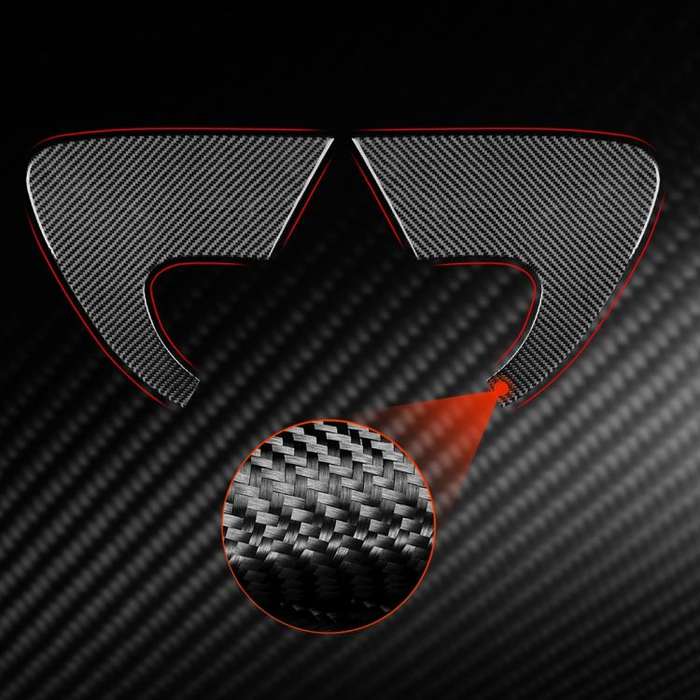 2pcs/Set Carbon Fiber Car Rear Triangle Window Decorative Sticker for SEAT Leon 2005-2012, Left a...