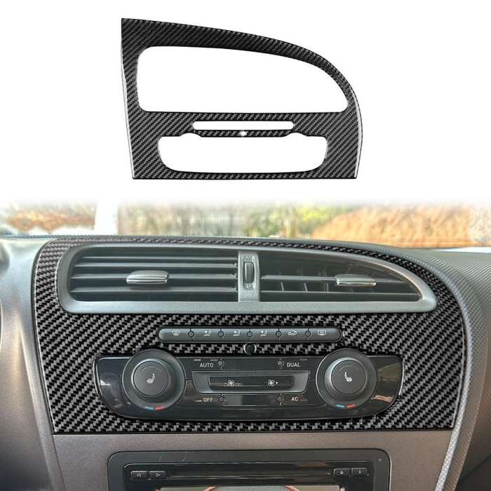 Carbon Fiber Car Center Console Air Conditioner Panel Decorative Sticker for SEAT Leon 2005-2012,...