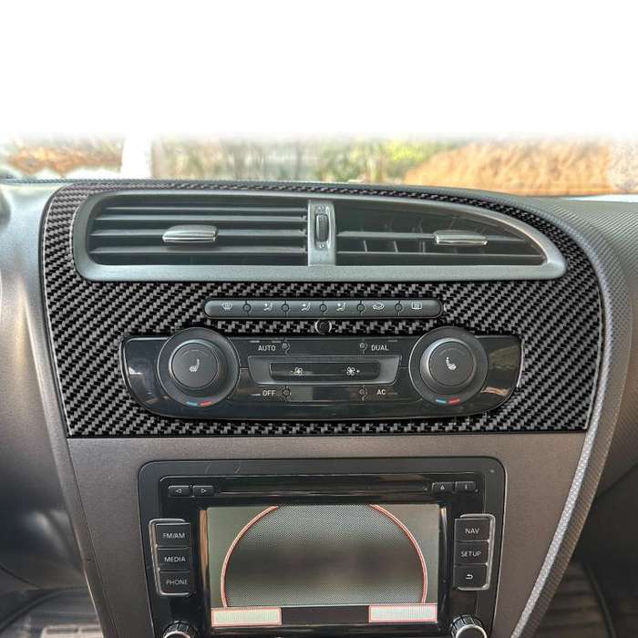 Carbon Fiber Car Center Console Air Conditioner Panel Decorative Sticker for SEAT Leon 2005-2012,...