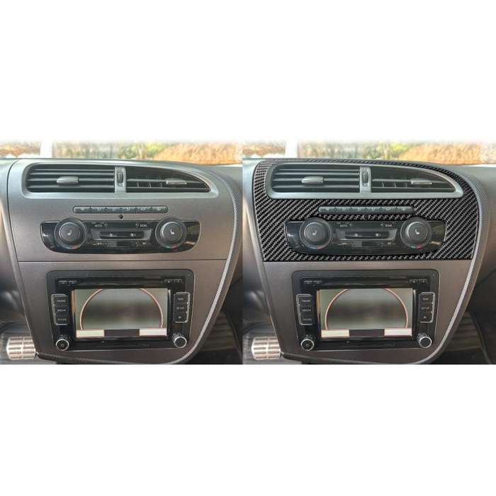 Carbon Fiber Car Center Console Air Conditioner Panel Decorative Sticker for SEAT Leon 2005-2012,...