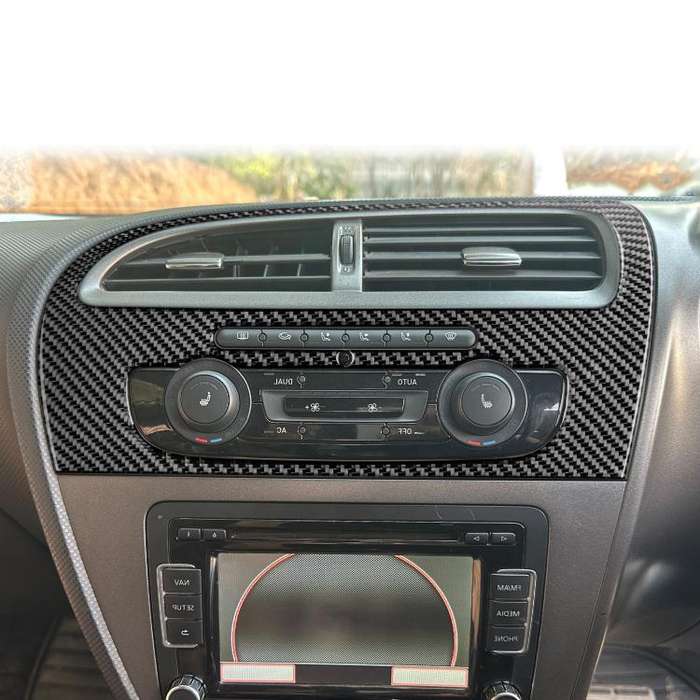 Carbon Fiber Car Center Console Air Conditioner Panel Decorative Sticker for SEAT Leon 2005-2012,...