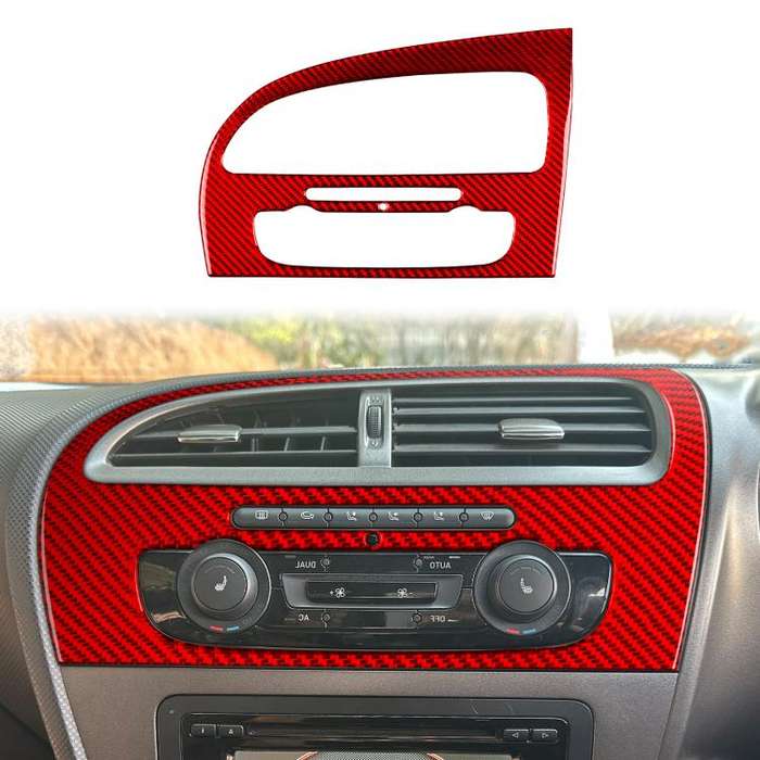 Carbon Fiber Car Center Console Air Conditioner Panel Decorative Sticker for SEAT Leon 2005-2012,...