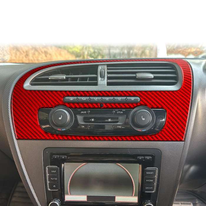 Carbon Fiber Car Center Console Air Conditioner Panel Decorative Sticker for SEAT Leon 2005-2012,...