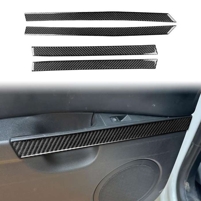 4pcs/Set Carbon Fiber Car Door Panel Decorative Sticker for SEAT Leon 2005-2012, Left and Right D...