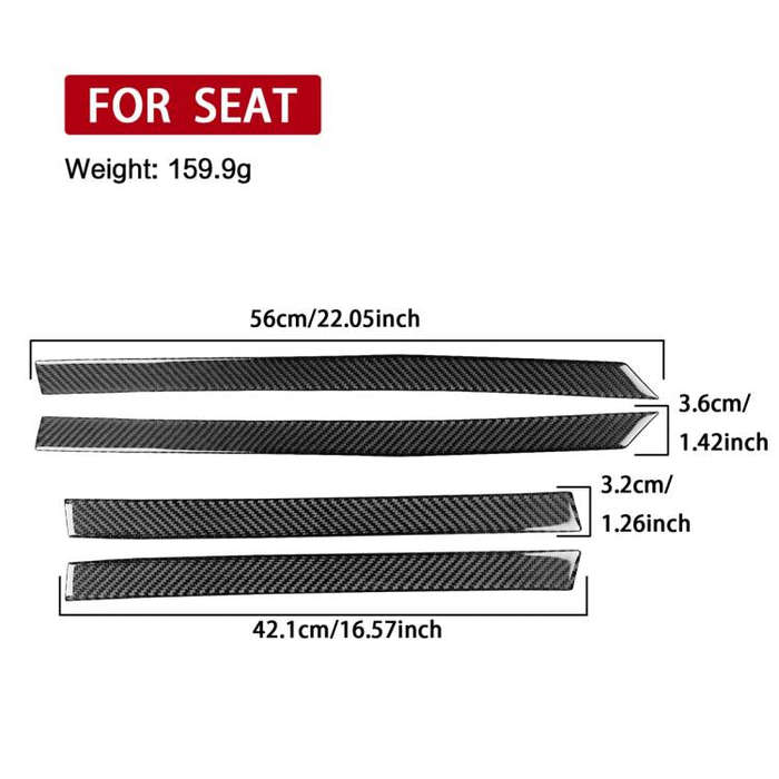4pcs/Set Carbon Fiber Car Door Panel Decorative Sticker for SEAT Leon 2005-2012, Left and Right D...