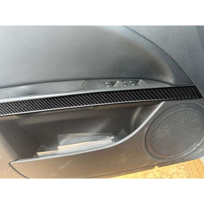 4pcs/Set Carbon Fiber Car Door Panel Decorative Sticker for SEAT Leon 2005-2012, Left and Right D...