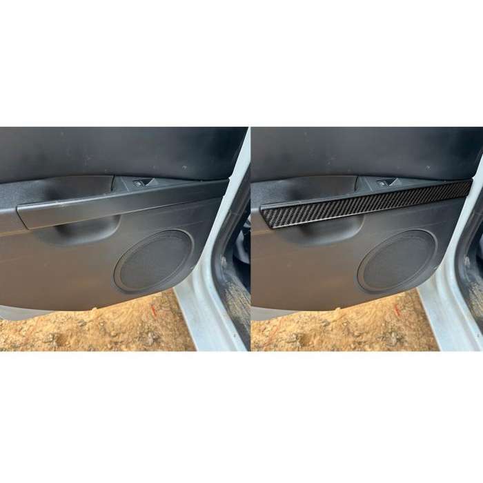 4pcs/Set Carbon Fiber Car Door Panel Decorative Sticker for SEAT Leon 2005-2012, Left and Right D...