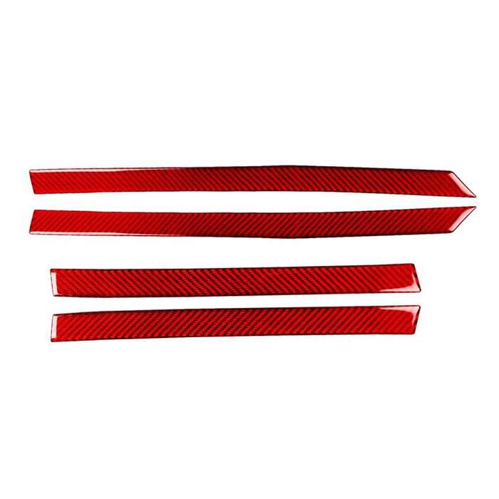 4pcs/Set Carbon Fiber Car Door Panel Decorative Sticker for SEAT Leon 2005-2012, Left and Right D...