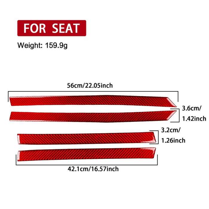 4pcs/Set Carbon Fiber Car Door Panel Decorative Sticker for SEAT Leon 2005-2012, Left and Right D...