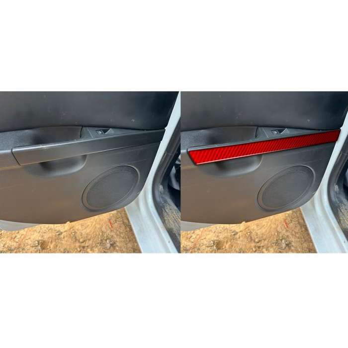 4pcs/Set Carbon Fiber Car Door Panel Decorative Sticker for SEAT Leon 2005-2012, Left and Right D...