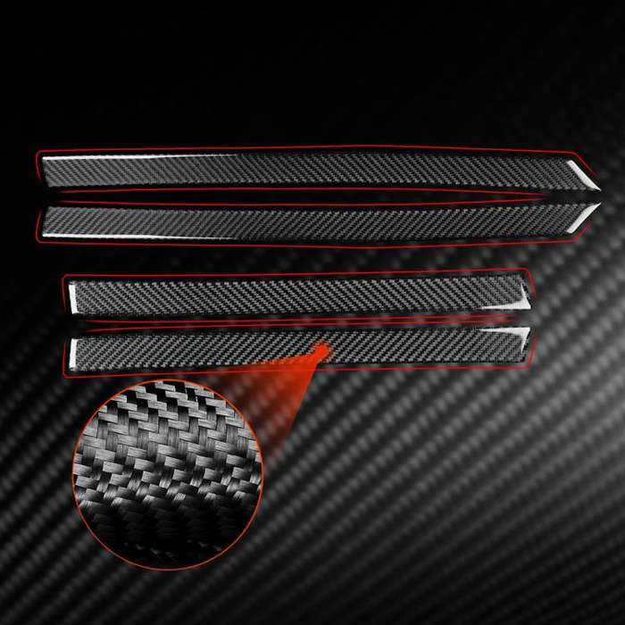 4pcs/Set Carbon Fiber Car Door Panel Decorative Sticker for SEAT Leon 2005-2012, Left and Right D...