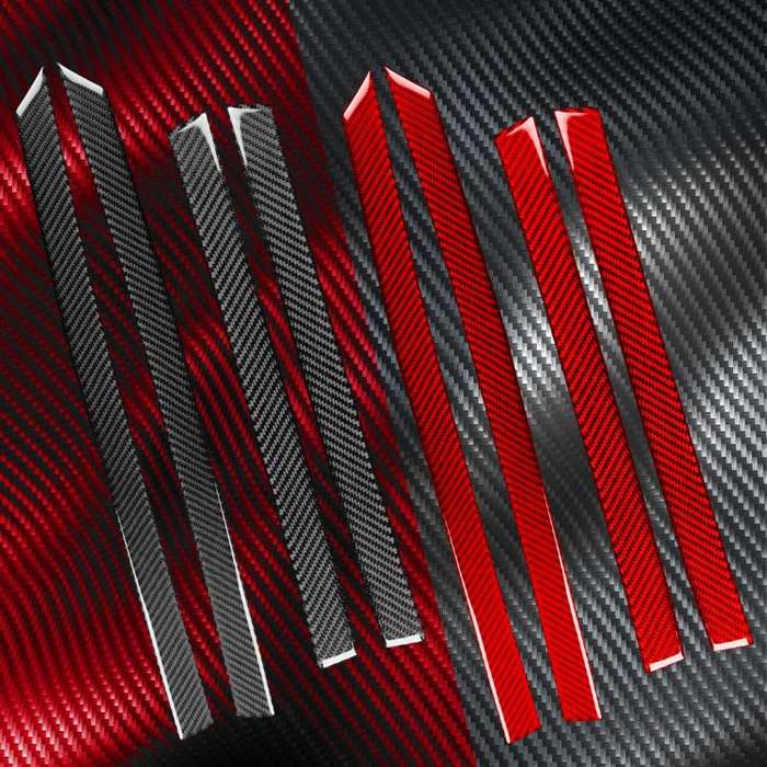 4pcs/Set Carbon Fiber Car Door Panel Decorative Sticker for SEAT Leon 2005-2012, Left and Right D...