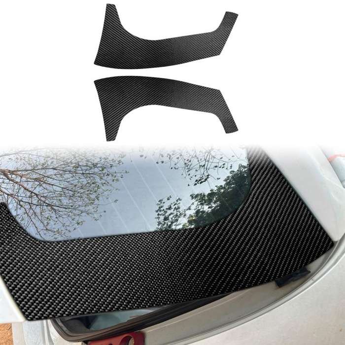 2pcs/Set Carbon Fiber Car Rear Windshield Decorative Sticker for SEAT Leon 2005-2012, Carbon Shee...