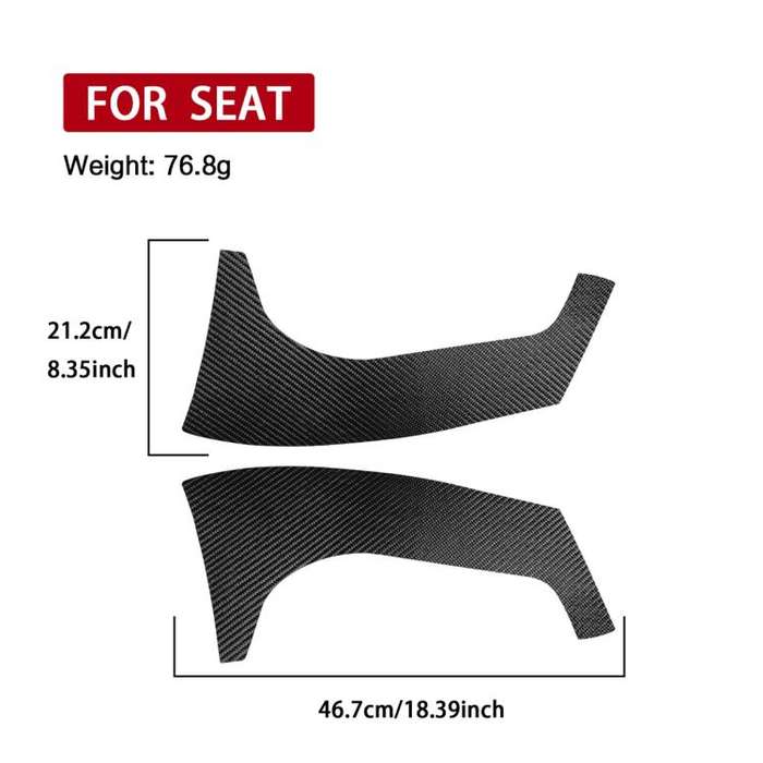 2pcs/Set Carbon Fiber Car Rear Windshield Decorative Sticker for SEAT Leon 2005-2012, Carbon Shee...