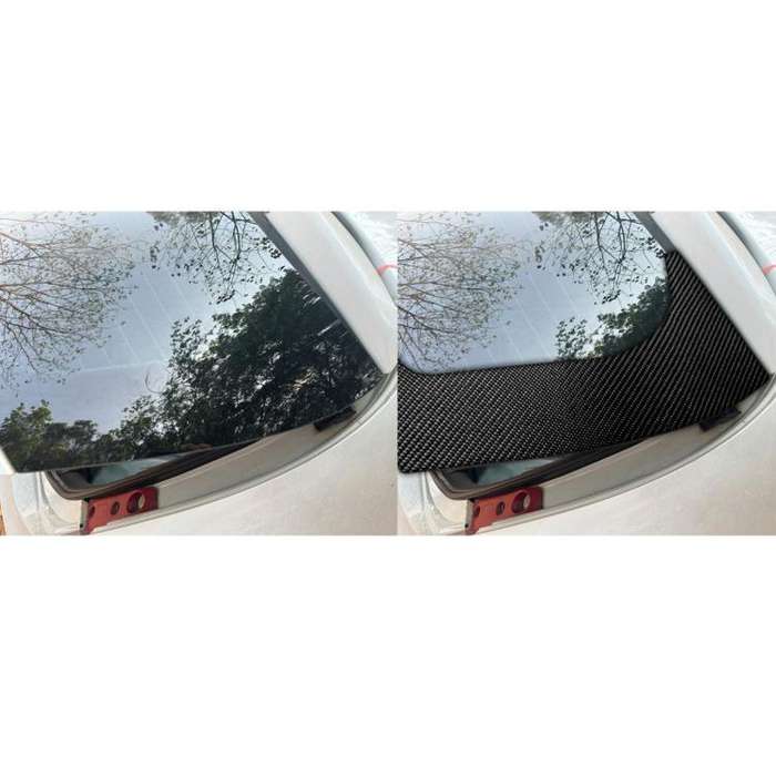 2pcs/Set Carbon Fiber Car Rear Windshield Decorative Sticker for SEAT Leon 2005-2012, Carbon Shee...