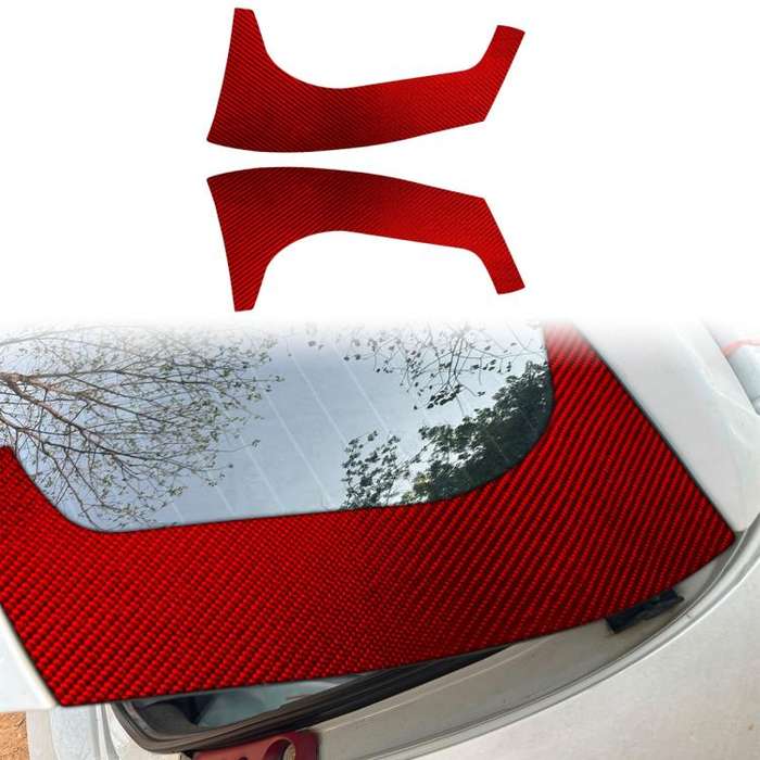 2pcs/Set Carbon Fiber Car Rear Windshield Decorative Sticker for SEAT Leon 2005-2012, Carbon Shee...