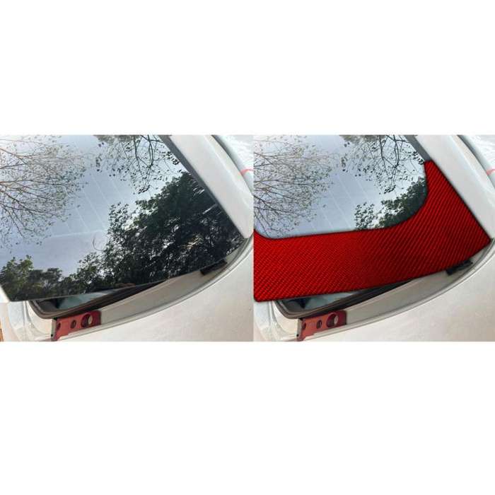 2pcs/Set Carbon Fiber Car Rear Windshield Decorative Sticker for SEAT Leon 2005-2012, Carbon Shee...