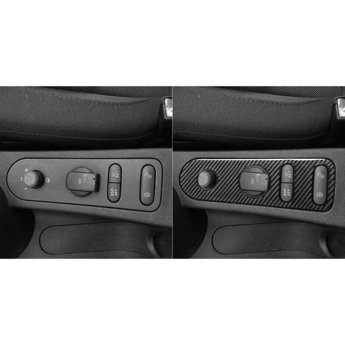 Carbon Fiber Car Rear Mirror Adjustment Panel B Decorative Sticker for SEAT Leon 2005-2012, Left ...
