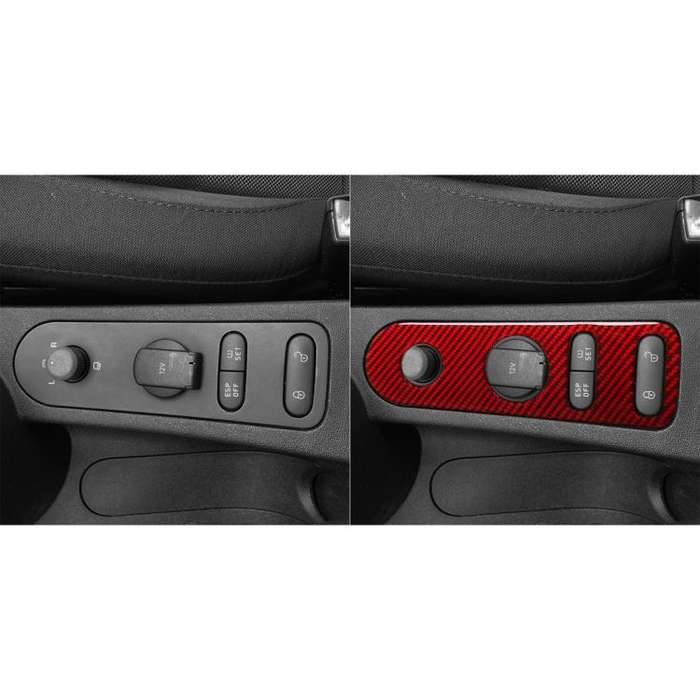 Carbon Fiber Car Rear Mirror Adjustment Panel B Decorative Sticker for SEAT Leon 2005-2012, Left ...