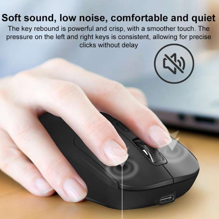 ZGA Sky Drill Dual Modes 2.4G BT5.0 Wireless Mouse(Black)